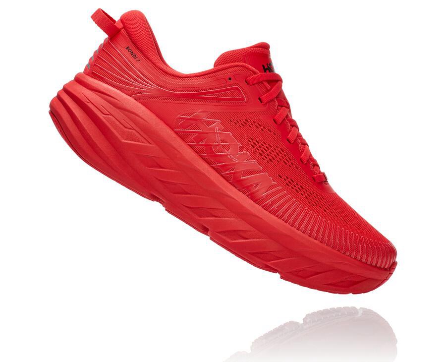 Hoka One One Tenisky Panske Červené - Bondi 7 - 74623-UJAS